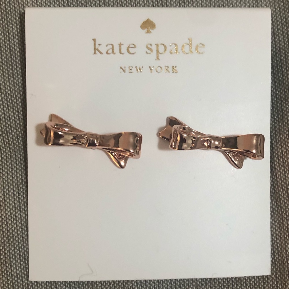 [New] Kate Spade rose gold plated bow earrings